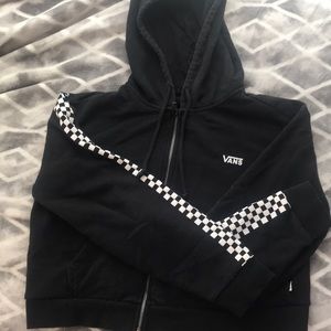 vans checkered zip up hoodie